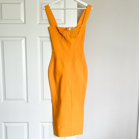 House of CB CHARLENE Tangerine Bandage Midi Dress - Picture 6 of 9